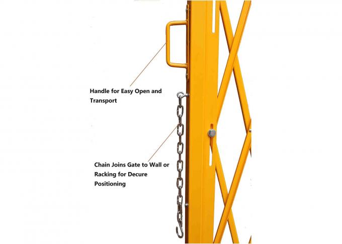Желтое складывая отверстие 20' барьеров безопасности аккордеона ворот барьера максимальное максимум ½ кс 52“